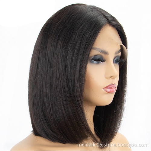 straight Bob wig for black women brazilian remy human hair lace front wigs